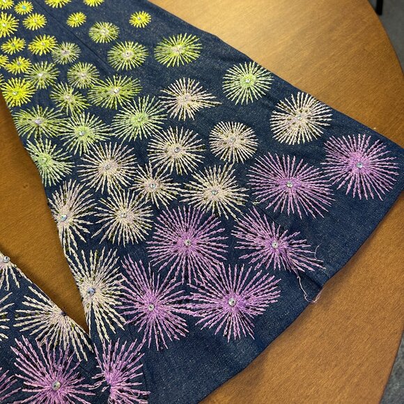 Vintage Dior SS 2002 'Firework' Flared Denim Trouser Pants (US 2) - Picture 4 of 16